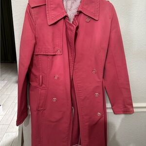Express Women's Vibrant Pink Trench Coat and beige no brand coat